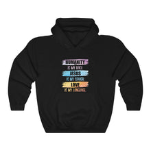 Load image into Gallery viewer, Humanity Jesus Love Unisex Hoodie - Adventist Apparel
