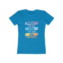 Load image into Gallery viewer, Humanity Jesus Love Women's Tee - Adventist Apparel
