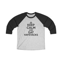 Load image into Gallery viewer, Keep Calm Eat Haystacks BaseballTee - Adventist Apparel