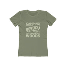 Load image into Gallery viewer, Camping Without Haystacks Women's Tee - Adventist Apparel
