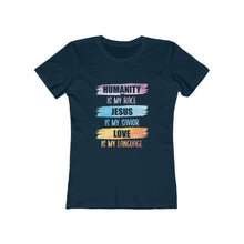 Load image into Gallery viewer, Humanity Jesus Love Women's Tee - Adventist Apparel