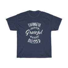 Load image into Gallery viewer, Grateful Thankful Blessed Unisex Tee - Adventist Apparel