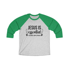 Load image into Gallery viewer, Jesus Is Essential Baseball Tee - Adventist Apparel
