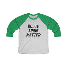 Load image into Gallery viewer, Blood Lines Matter Baseball Tee - Adventist Apparel