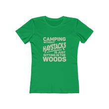 Load image into Gallery viewer, Camping Without Haystacks Women's Tee - Adventist Apparel