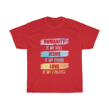 Load image into Gallery viewer, Humanity Jesus Love Unisex Tee - Adventist Apparel