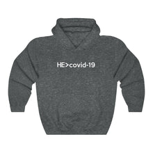 Load image into Gallery viewer, HE is greater than Covid-19 Hoodie - Adventist Apparel