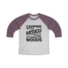 Load image into Gallery viewer, Camping Without Haystacks Baseball Tee - Adventist Apparel