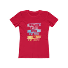 Load image into Gallery viewer, Humanity Jesus Love Women's Tee - Adventist Apparel