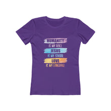 Load image into Gallery viewer, Humanity Jesus Love Women's Tee - Adventist Apparel