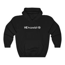 Load image into Gallery viewer, HE is greater than Covid-19 Hoodie - Adventist Apparel