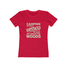Load image into Gallery viewer, Camping Without Haystacks Women's Tee - Adventist Apparel