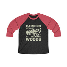 Load image into Gallery viewer, Camping Without Haystacks Baseball Tee - Adventist Apparel