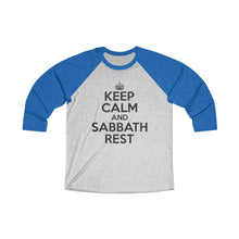 Load image into Gallery viewer, Keep Calm Sabbath Rest Baseball Tee - Adventist Apparel