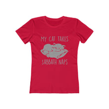 Load image into Gallery viewer, My Cat Takes Sabbath Naps Women's Tee - Adventist Apparel