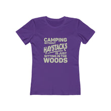 Load image into Gallery viewer, Camping Without Haystacks Women's Tee - Adventist Apparel