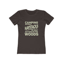 Load image into Gallery viewer, Camping Without Haystacks Women's Tee - Adventist Apparel