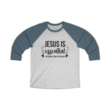 Load image into Gallery viewer, Jesus Is Essential Baseball Tee - Adventist Apparel
