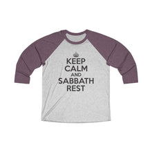 Load image into Gallery viewer, Keep Calm Sabbath Rest Baseball Tee - Adventist Apparel
