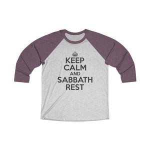 Keep Calm Sabbath Rest Baseball Tee - Adventist Apparel