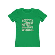 Load image into Gallery viewer, Camping Without Haystacks Women&#39;s Tee - Adventist Apparel

