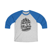 Load image into Gallery viewer, Fall In Love With Jesus Everyday Baseball Tee - Adventist Apparel
