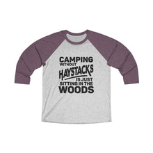 Load image into Gallery viewer, Camping Without Haystacks Baseball Tee - Adventist Apparel
