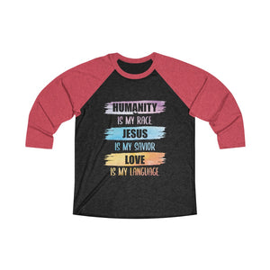 Humanity Jesus Love Baseball Tee - Adventist Apparel