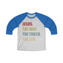 Load image into Gallery viewer, The Way The Truth The Life Baseball Tee - Adventist Apparel
