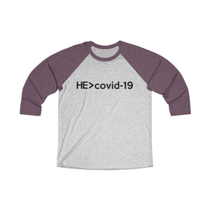 HE Is Greater Than Covid-19 Baseball Tee - Adventist Apparel