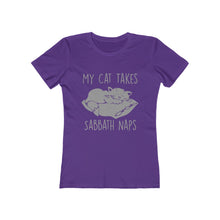 Load image into Gallery viewer, My Cat Takes Sabbath Naps Women&#39;s Tee - Adventist Apparel
