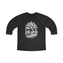 Load image into Gallery viewer, Fall In Love With Jesus Everyday Baseball Tee - Adventist Apparel
