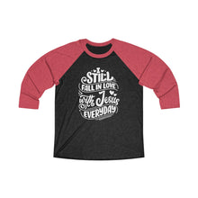 Load image into Gallery viewer, Fall In Love With Jesus Everyday Baseball Tee - Adventist Apparel
