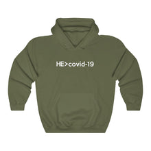 Load image into Gallery viewer, HE is greater than Covid-19 Hoodie - Adventist Apparel
