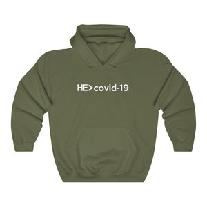 HE is greater than Covid-19 Hoodie - Adventist Apparel