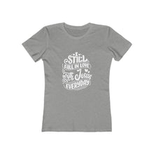 Load image into Gallery viewer, Fall In Love With Jesus Everyday Women&#39;s Tee - Adventist Apparel
