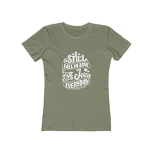 Load image into Gallery viewer, Fall In Love With Jesus Everyday Women&#39;s Tee - Adventist Apparel
