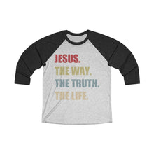 Load image into Gallery viewer, The Way The Truth The Life Baseball Tee - Adventist Apparel
