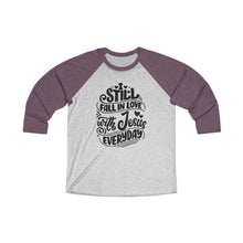 Load image into Gallery viewer, Fall In Love With Jesus Everyday Baseball Tee - Adventist Apparel
